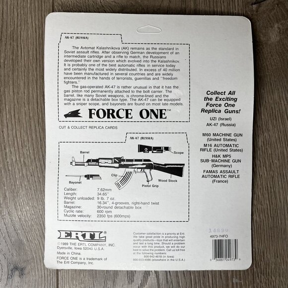 ERTL Force One Die-Cast Metal AK-47 #4973 - 1989 a - Picture 2 of 8